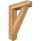 Ekena Millwork Traditional Arts and Crafts Rough Sawn Bracket w/ Offset Brace, Western Red Cedar, 6"W x 22"D x 30"H BKT0604X22X30TRA03RWR - alternate 1
